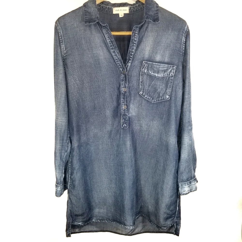 Anthropologie Cloth & Stone Chambray Tunic Dress